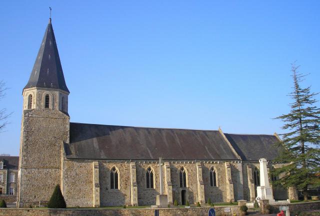 Le Dézert (Normandie, France). L'église Saint-Martin.