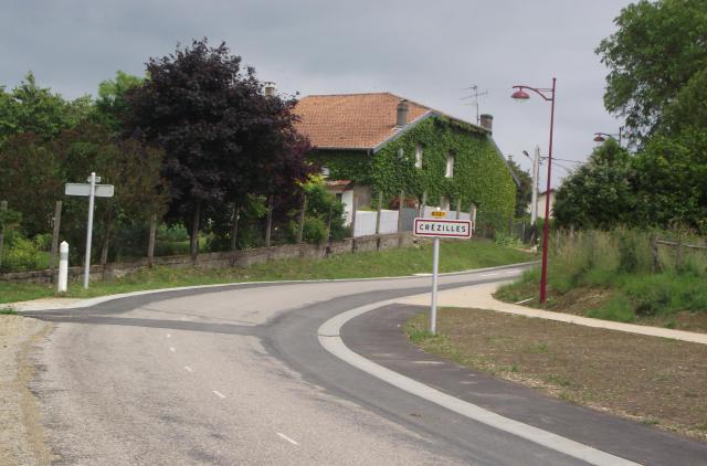 Entrée de l'agglomération de Crézilles (54)