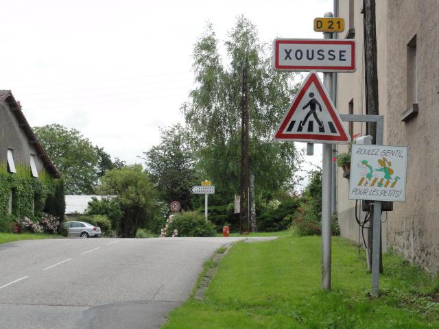Xousse (M-et-M) city limit sign