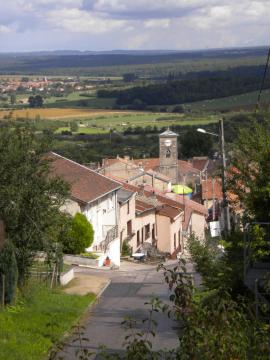 Photographie de Bulligny, depuis l'orée du Bois-Brûlé, Rue du Bois-la-Dame, à Bulligny, Meurthe-et-Moselle, Lorraine, France.