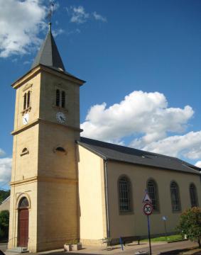 DescriptionEglise Homécourt.jpg Église d'Homécourt Date 18 mai 2009 Source mon appareil photo Auteur Aimelaime