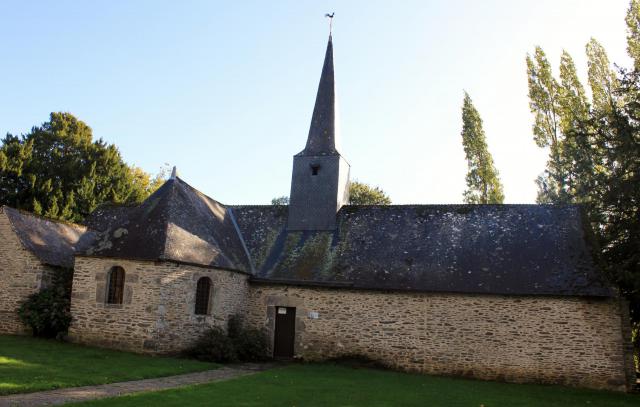Chapelle Saint-Mélec au lieu-dit de Pomeleuc, Lanouée : vue depuis le nord