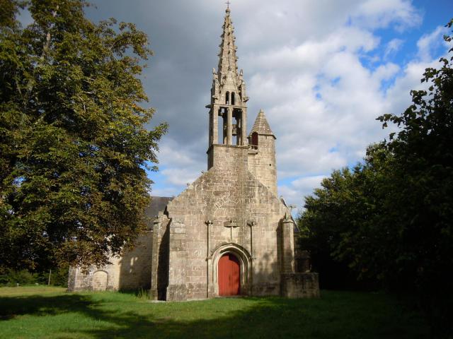 chapelle Saint-Nicolas, vue générale, commune de Priziac, département du Morbihan, France