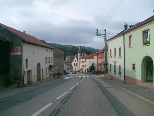 Main street of Apach, Lorraine, France.