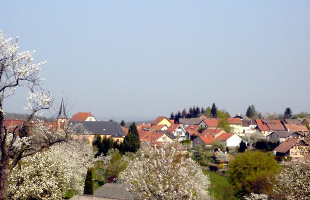 Vue du village de Garrebourg, Moselle, Lorraine, France