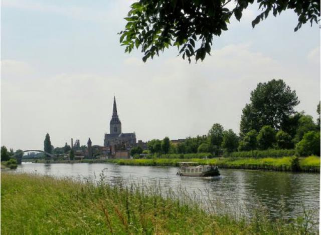 Wervik Belgique et la Lys depuis Wervicq Sud en France