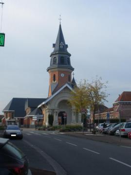 Vue de l'église Saint-Amand de Frelinghien.