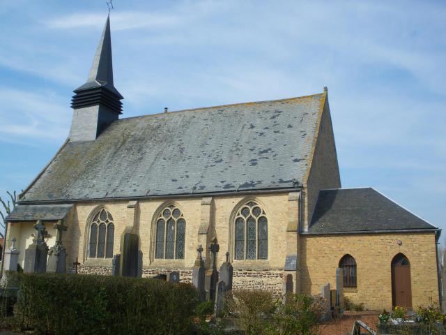 Vue de l'église Saint-Georges de Crochte.
