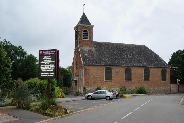 l'église dédiée à St Jacques le Majeur de Gœulzin Nord.