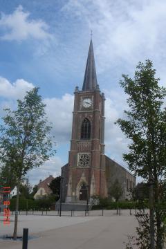 Église Saint-Nicolas de Monchecourt, Nord, Nord-Pas-de-Calais, France.