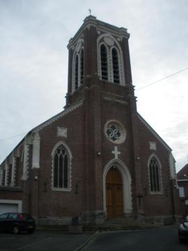 Vue de l'église Saint-Barthélémy de Lesquin.