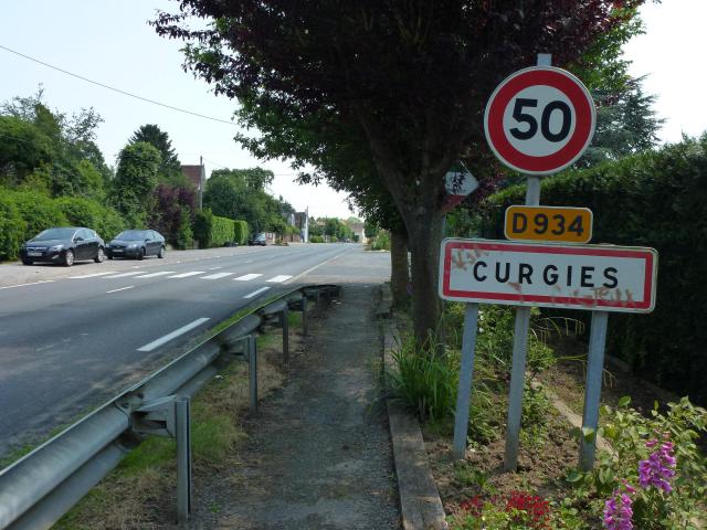 Curgies (Nord, Fr) city limit sign