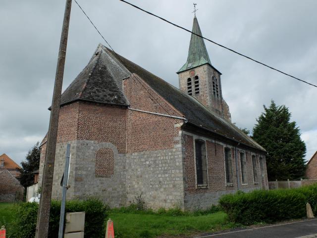 Vue de l'église Notre-Dame de l'Assomption de Brunémont.