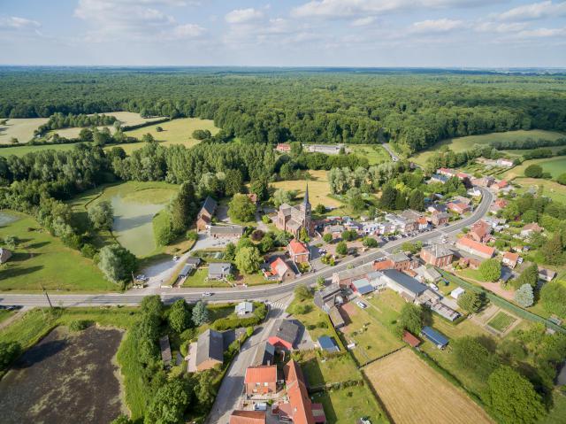 Locquignol (Department Nord, France) from air