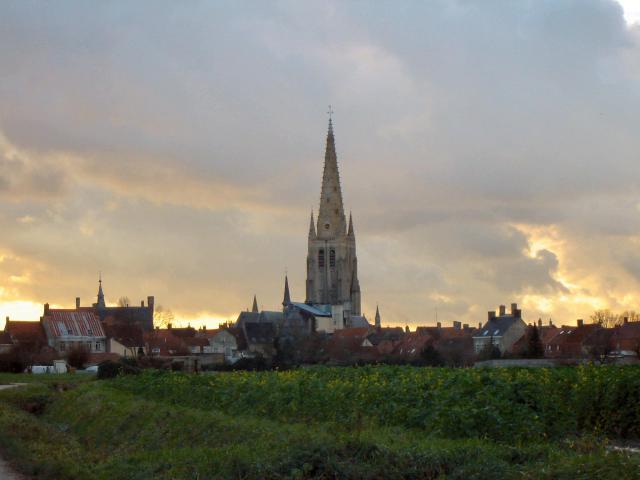 Panorama de Hondschoote, département du Nord, Nord-Pas-de-Calais, France
