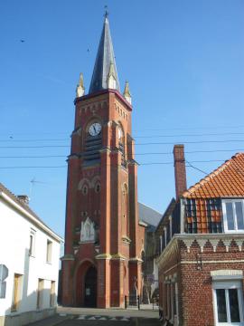Vue de l'église Saint-Martin de Winnezeele.