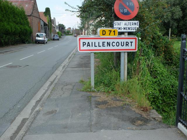 Vue d'une entrée de la commune de Paillencourt.