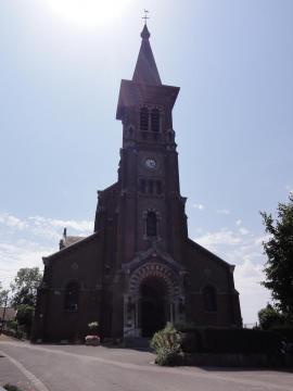 Préseau (Nord, Fr) église Ste Aldegonde, façade