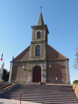 Vieux-Mesnil (Nord, Fr) église, façade