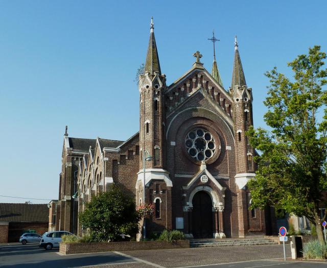 l'Eglise St Jean-Baptiste d’Hornaing dans le Nord région Nord-Pas-de-Calais France.