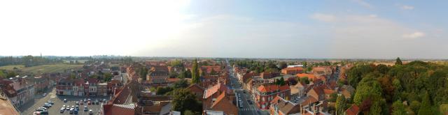 Panorama vue du Beffroi d'Estaires, Nord-Pas-de-Calais, France
