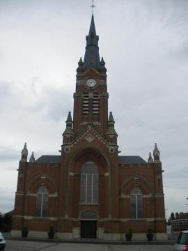 Vue de l'église Saint-Barthélémy de Vieux-Berquin.