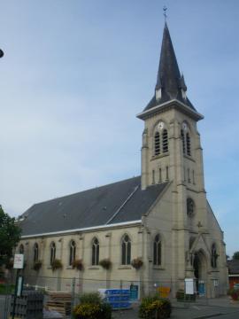 Vue de l'église Notre-Dame des sept douleurs de Bois-Grenier.