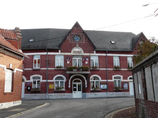 La mairie de Honnecourt-sur-Escaut (Nord, France)