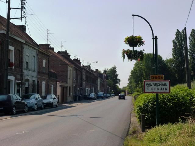 Wavrechain-sous-Denain (Nord, Fr) city limit sign