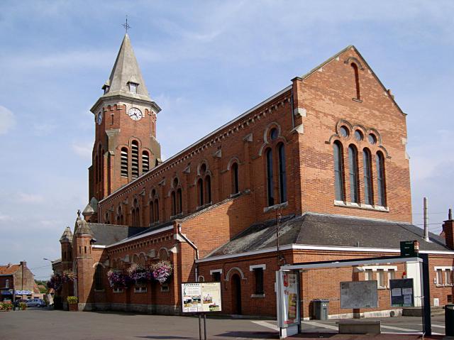 L'église Saint-Martin de Wavrin (Nord).