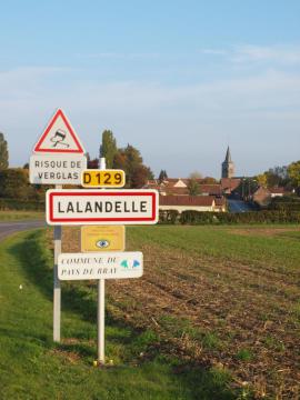 Lalandelle (Oise, France) , panneau d'agglomération
