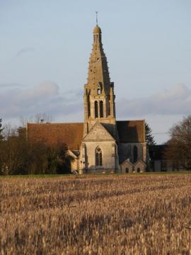 église vue des champs
