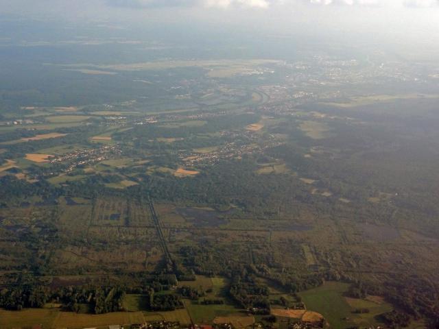 Vue aérienne du marais de Sacy-le-Grand (Oise), France.