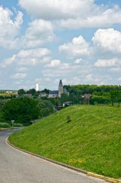 Vue de l'église depuis la salle polyvalente Paillart
