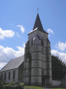 L'église de Duisans (Pas-de-Calais) prise par moi-même le 1er juillet 2007.