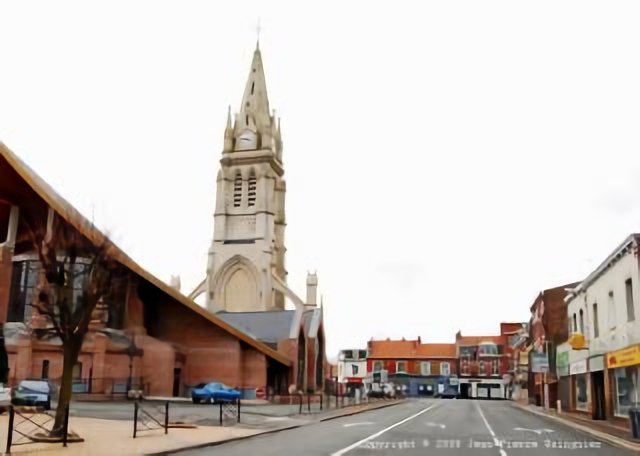 Vu sur l'Eglise rue du Général Leclerc à La Bassée