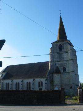 Vue de l'église Saint-Nicolas de Gaudiempré.