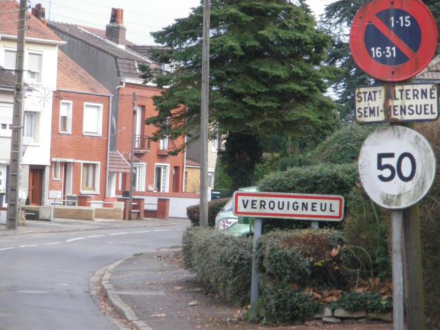 Panneau d'entrée de la commune de Verquigneul.