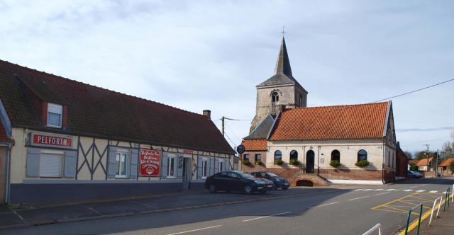 Inghem (Pas de Calais, France) ; place centrale