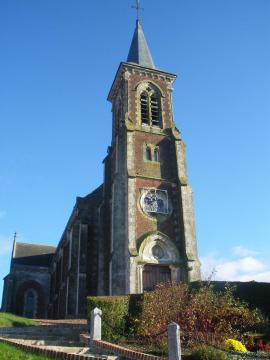 Vue de l'église de Rebreuve-Ranchicourt.