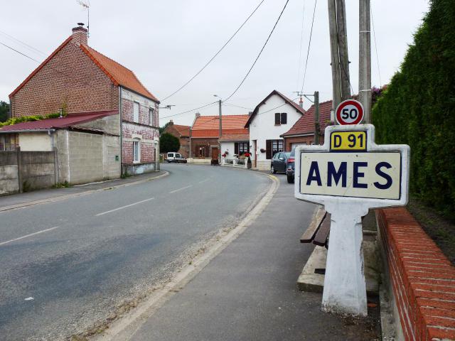 Ames (Pas-de-Calais, Fr) city limit sign