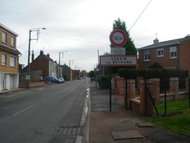 Panneau d'entrée de la commune de Vendin-lès-Béthune.