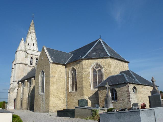 Polincove (Pas-de-Calais, Fr) église Saint-Léger extérieur