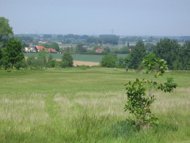 View down to the T-box of hole 7 Golf du Bois de Ruminghem