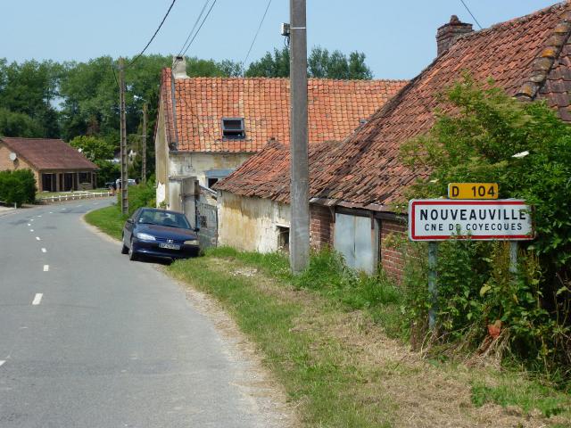 Coyecques (Pas-de-Calais) city limit sign Nouveauville