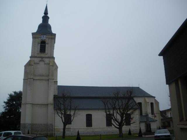 Vue de l'église d'Haillicourt.