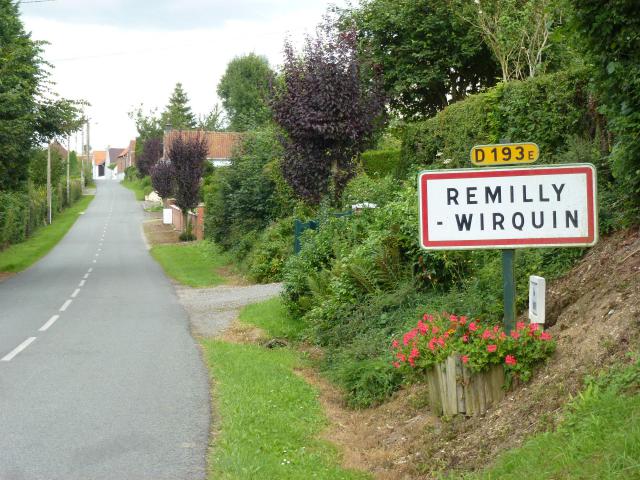 Remilly-Wirquin (Pas-de-Calais, Fr) city limit sign