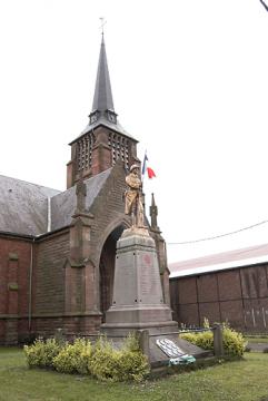 église et monuments aux morts de fr:Beugny, Pas de Calais.