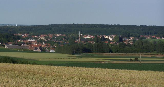 Vue panoramique d'Allouagne depuis la Via Francigena