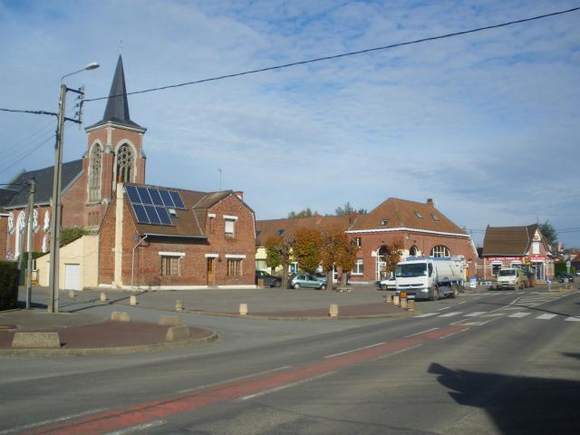Centre de la commune de Neuve-Chapelle.